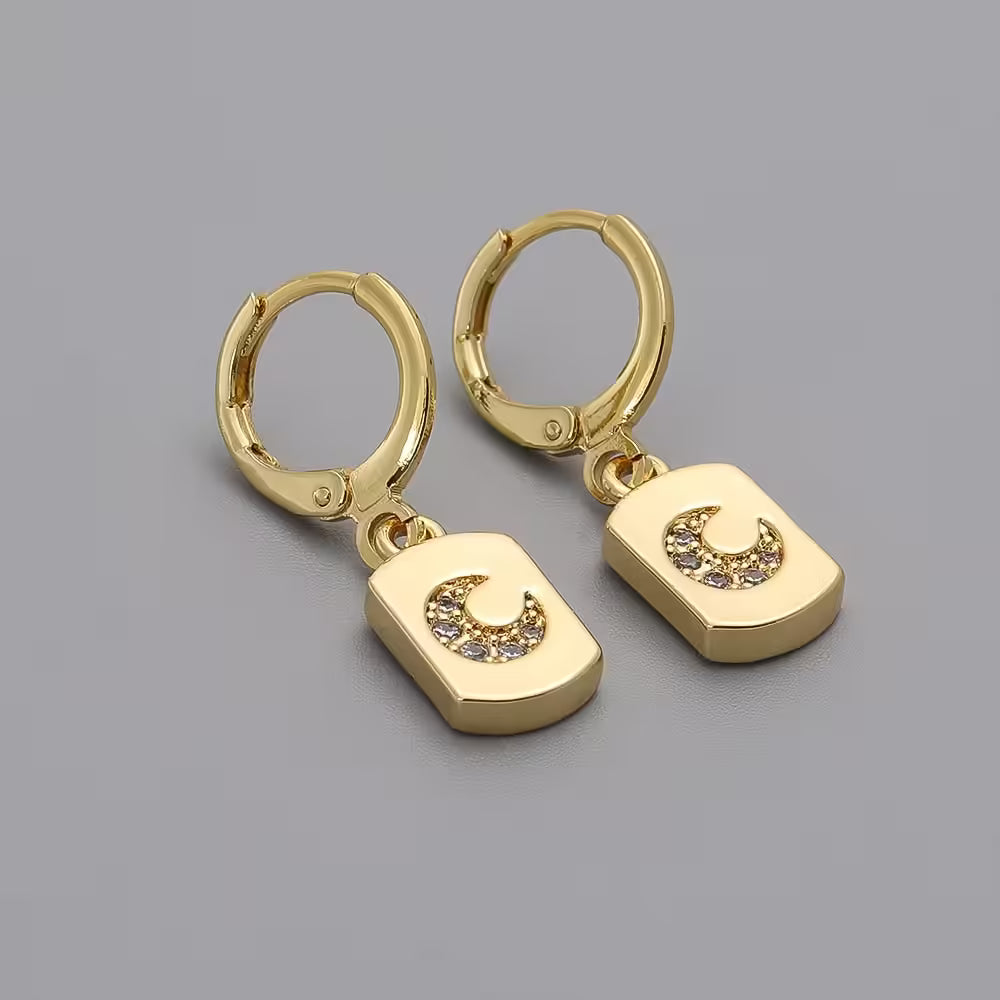 Moon Tag Women Earrings