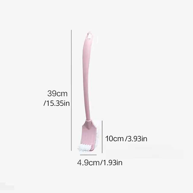 Multi-Function Double Head Toilet Brush – Soft Hair Plastic Curved Brush with Long Handle for Bathroom & Corner Cleaning