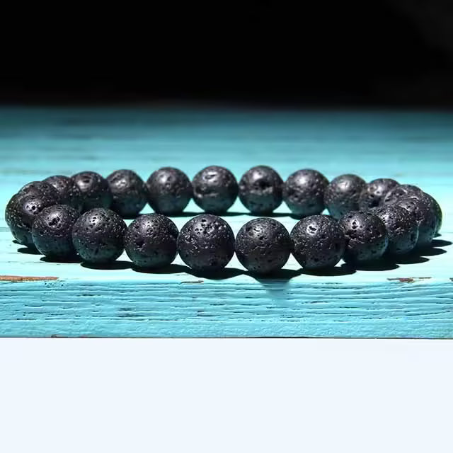 Natural Lava Rock Stone Beaded Men and Women Bracelet (EGBT276)