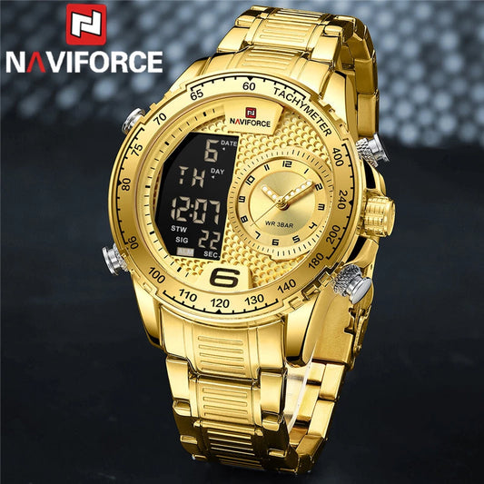 NAVIFORCE Digital x Analog Stainless Steel Men Watch (NF9199S)