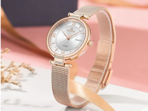 NAVIFORCE Stainless Steel Mesh Women Watch (NF5019)