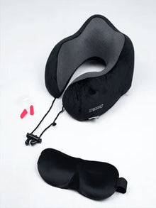 Onboard Travel Neck Pillow Set – Ergonomic U-Shaped Pillow with Sleep Mask & Earplugs for Flights, Car Trips & Travel