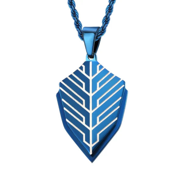 Nouveau collier homme avec pendentif bouclier de combat et chaîne corde (EGN115)
