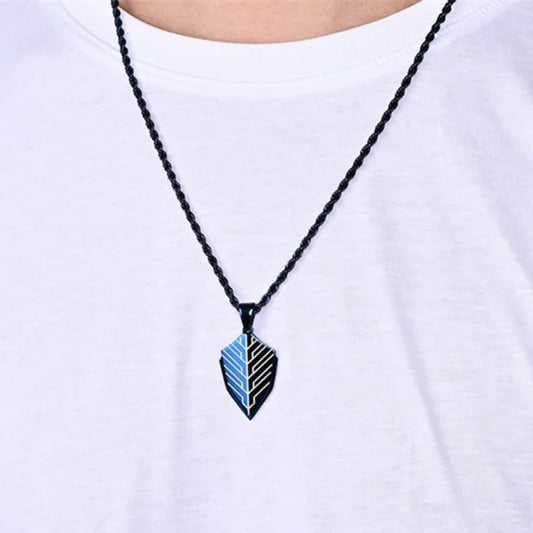Nouveau collier homme avec pendentif bouclier de combat et chaîne corde (EGN115)