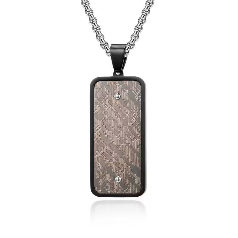 Nouveau collier pendentif carré tendance pour homme (EGN015)