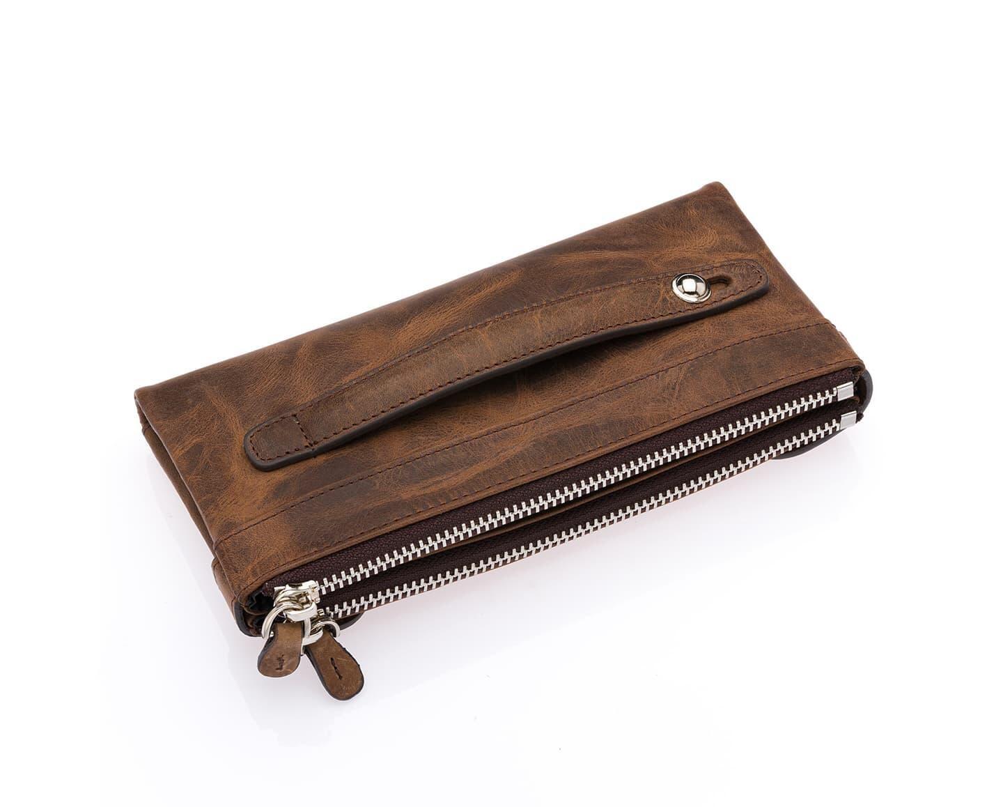 Portefeuille Westpolo Intense unisexe en cuir véritable grainé avec compartiment pour téléphone (417C)