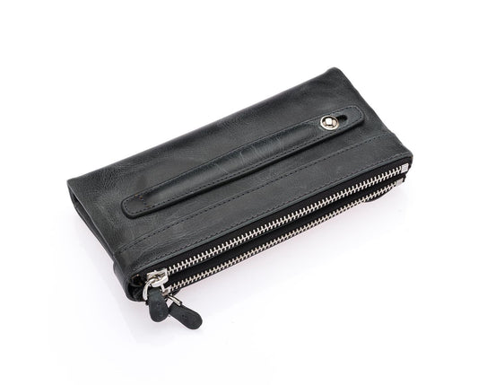 Portefeuille Westpolo Intense unisexe en cuir véritable grainé avec compartiment pour téléphone (417C)