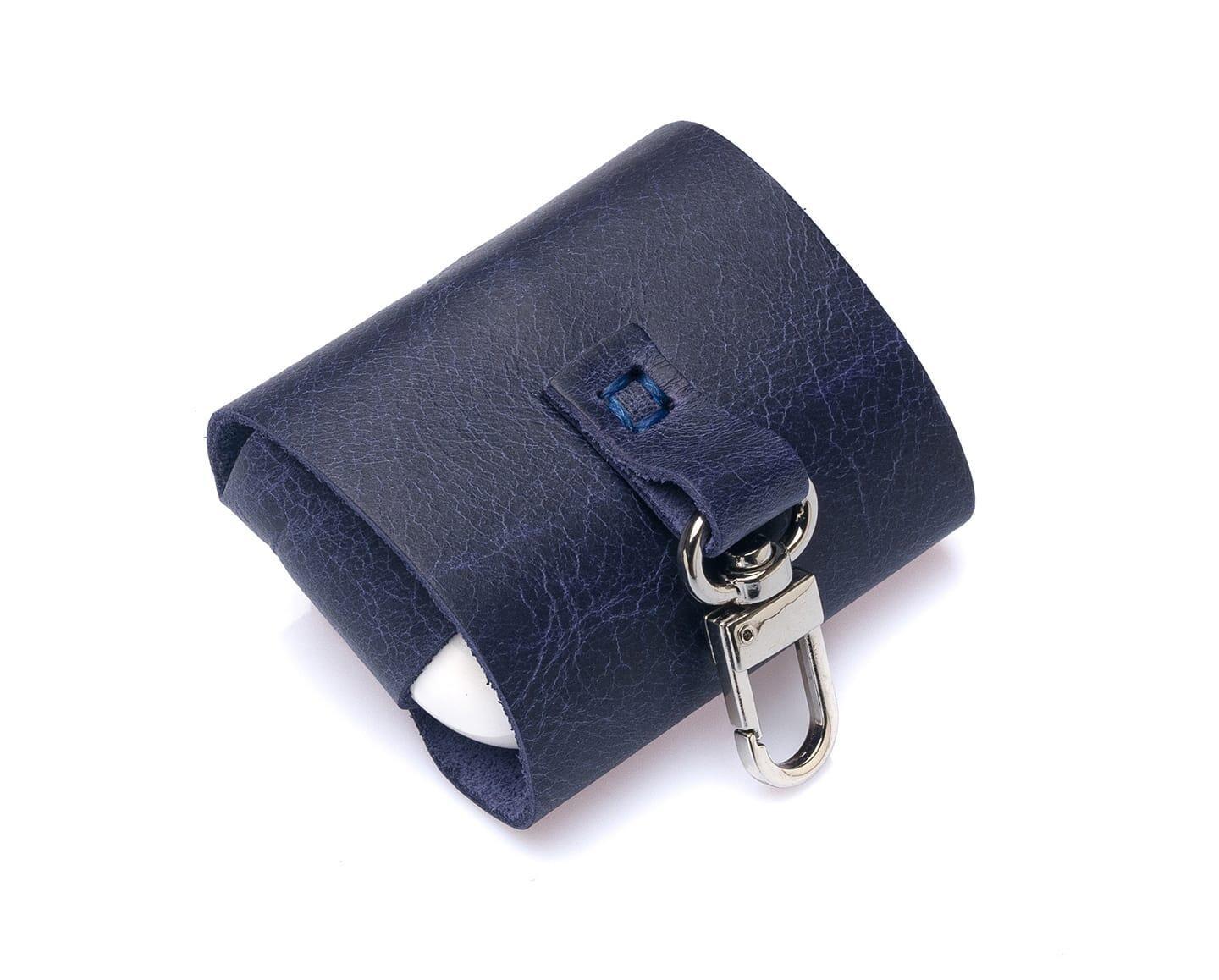 Westpolo Poine Genuine Leather Apple Airpods Pro Protection Case - Navy Blue