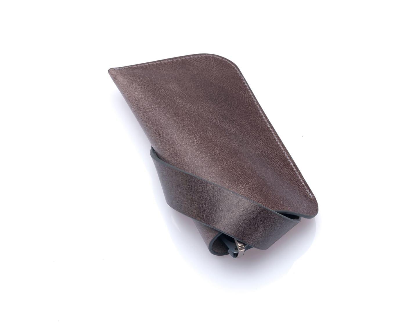 Westpolo Lonex Genuine Leather Glasses Case - Gray