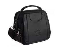 Westpolo Waterproof Leather Men's Handbag and Shoulder Bag with Shoulder Strap - Black (7022)