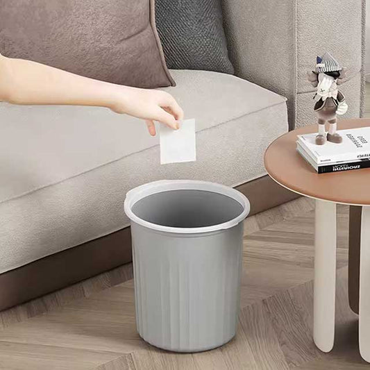 No Cover Striped Trash Bin – Durable Simple Garbage Can, Toilet Wastebasket, Trash Bin in Various Specifications