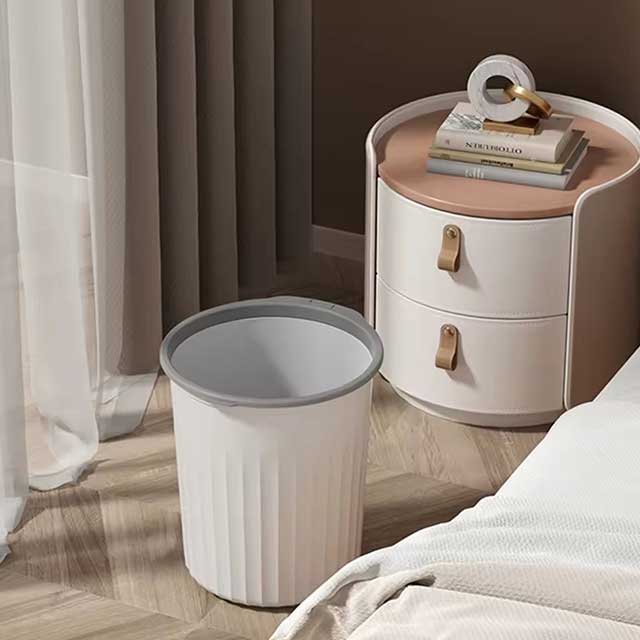 No Cover Striped Trash Bin – Durable Simple Garbage Can, Toilet Wastebasket, Trash Bin in Various Specifications