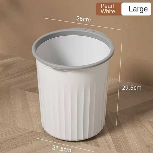 No Cover Striped Trash Bin – Durable Simple Garbage Can, Toilet Wastebasket, Trash Bin in Various Specifications