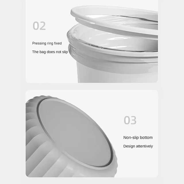 No Cover Striped Trash Bin – Durable Simple Garbage Can, Toilet Wastebasket, Trash Bin in Various Specifications