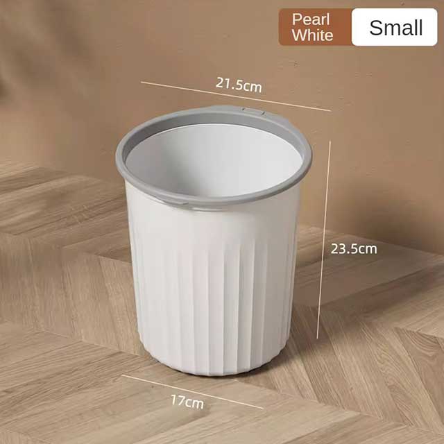 No Cover Striped Trash Bin – Durable Simple Garbage Can, Toilet Wastebasket, Trash Bin in Various Specifications