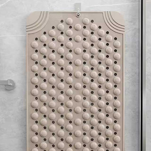 Non-Slip Suction Cups Bathroom Mat – Shower Bath Mat with Foot Massager & Silicone Suction Cup Massage Brush for Home Use
