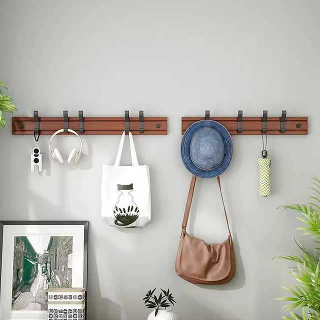 Nordic Style Coat Rack - Bamboo Clothes Hanger with Hooks for Bedroom, Living Room, Closet & Wall Storage
