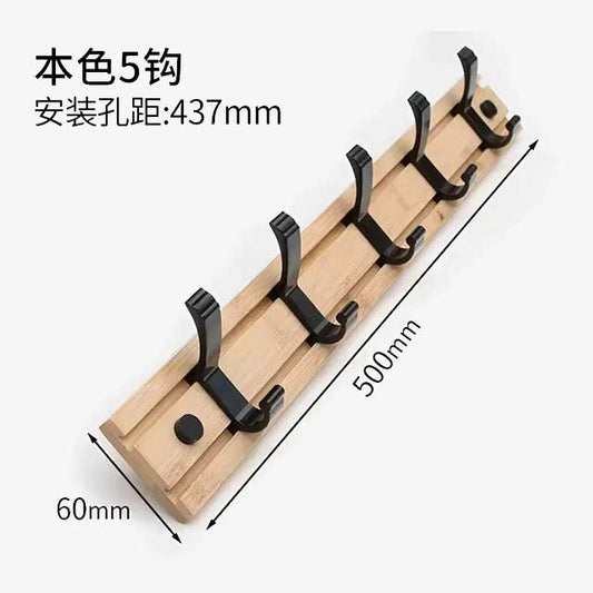 Nordic Style Coat Rack - Bamboo Clothes Hanger with Hooks for Bedroom, Living Room, Closet & Wall Storage