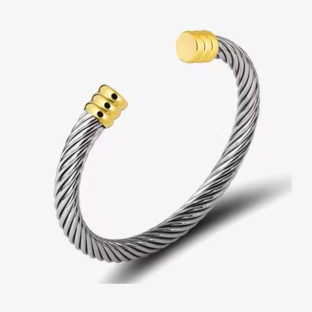 Open Stainless Steel Unisex Cuff Bangle (EGBT324)