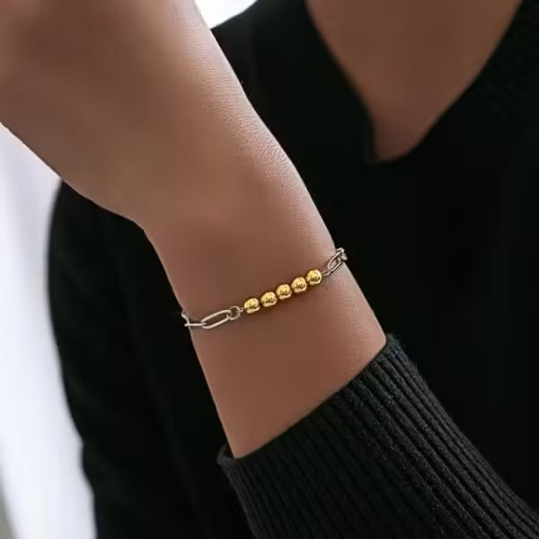 Pearl Stainless Steel Women Chain Bracelet (Egbt340)