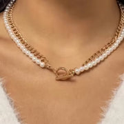 Collier vintage en perles pour femme, fait main (EGN212)