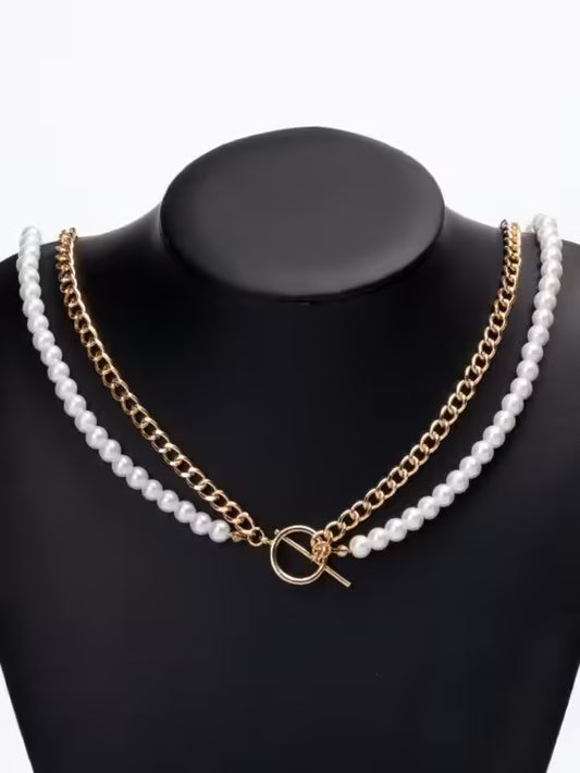 قلادة نسائية من اللؤلؤ مصنوعة يدويًا (EGN212)