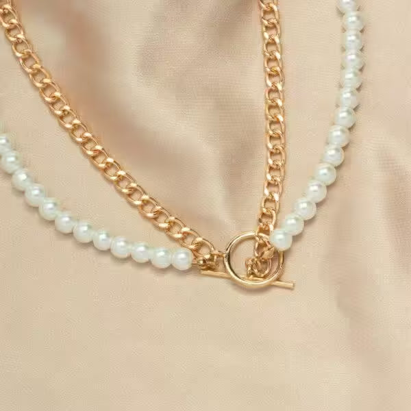 Collier vintage en perles pour femme, fait main (EGN212)