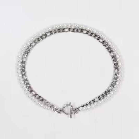 Collier vintage en perles pour femme, fait main (EGN231)