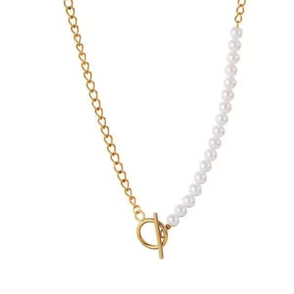 Pearl x Chain Women Necklace(EGN209)