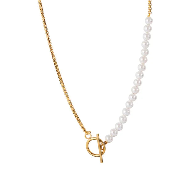 Pearl x Chain Women Necklace(EGN209)