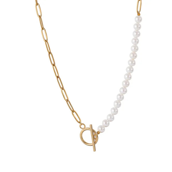 Pearl x Chain Women Necklace(EGN209)