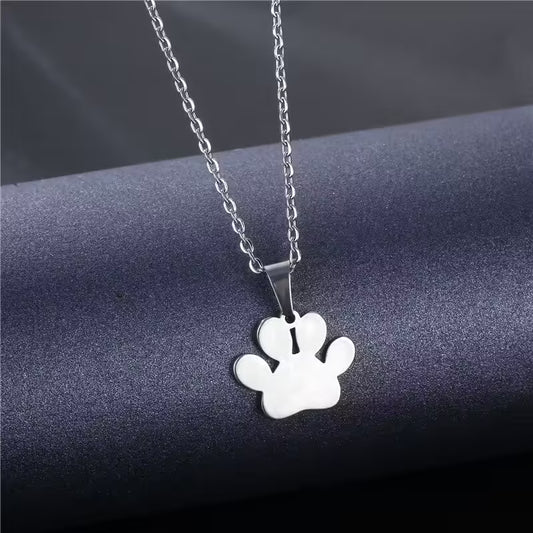 Collier unisexe avec pendentif en forme d'empreinte de patte d'animal (EGN160)
