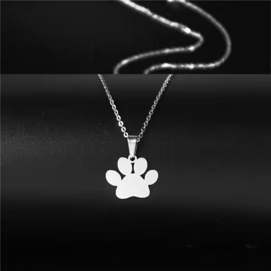 Collier unisexe avec pendentif en forme d'empreinte de patte d'animal (EGN160)