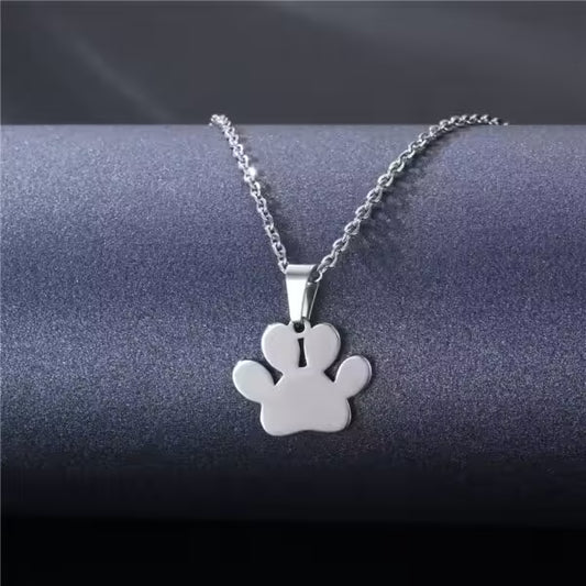 Collier unisexe avec pendentif en forme d'empreinte de patte d'animal (EGN160)