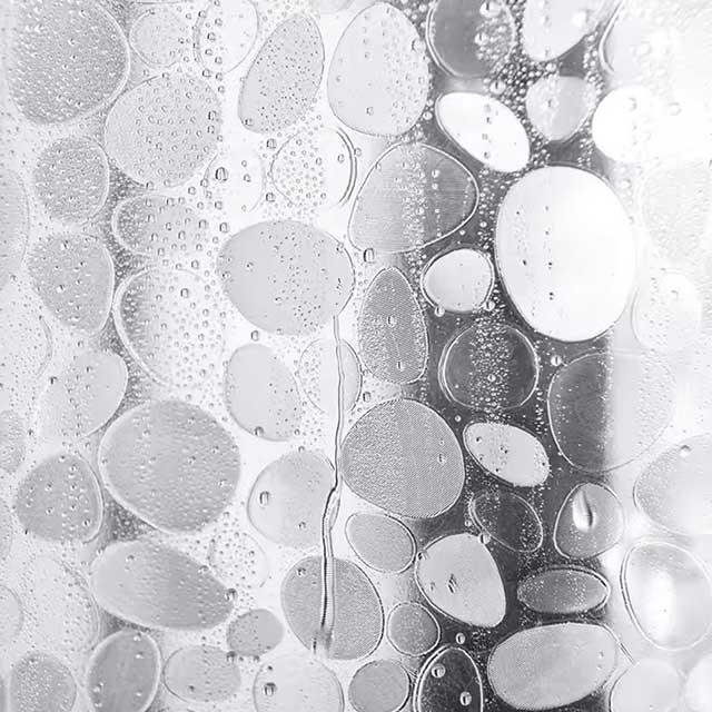 PEVA Pebble Shower Curtain – Transparent Waterproof Bathtub Liner with Cobblestone Design for Bathroom – Durable Bathing Cover