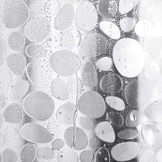 PEVA Pebble Shower Curtain – Transparent Waterproof Bathtub Liner with Cobblestone Design for Bathroom – Durable Bathing Cover