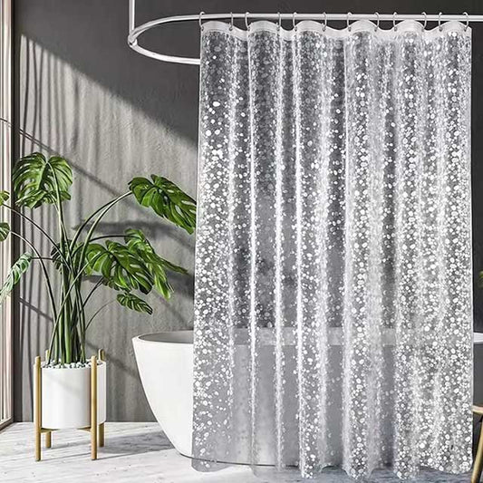 PEVA Pebble Shower Curtain – Transparent Waterproof Bathtub Liner with Cobblestone Design for Bathroom – Durable Bathing Cover