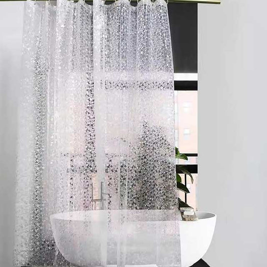 PEVA Pebble Shower Curtain – Transparent Waterproof Bathtub Liner with Cobblestone Design for Bathroom – Durable Bathing Cover