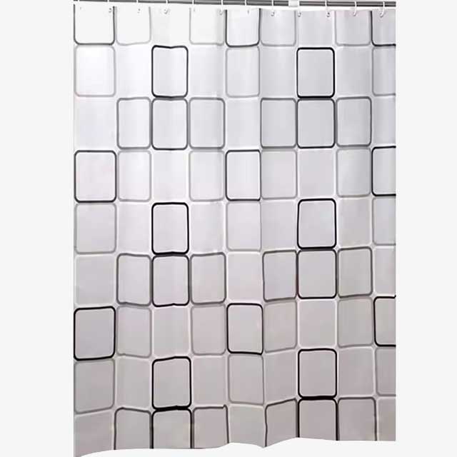 PEVA Waterproof Bathroom Shower Curtain – Anti-Mold & Decorative Home Curtain with 12 Hooks – 180x200CM