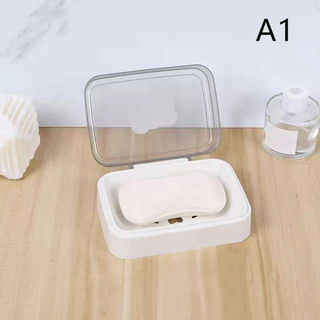 Portable Bathroom Soap Dish with Lid - Plastic Soap Box for Travel, Keeps Soap Dry, Soap Tray Storage Container