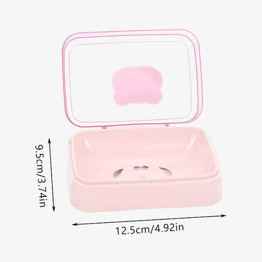 Portable Bathroom Soap Dish with Lid - Plastic Soap Box for Travel, Keeps Soap Dry, Soap Tray Storage Container
