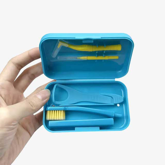 Portable Toothbrush Case & Oral Hygiene Kit – Includes Interdental Brush, Tongue Scraper, and Travel Toothbrush for Teeth Whitening