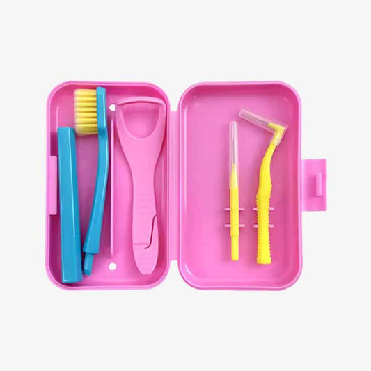 Portable Toothbrush Case & Oral Hygiene Kit – Includes Interdental Brush, Tongue Scraper, and Travel Toothbrush for Teeth Whitening