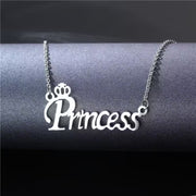 "Princess" Pendant Women Stainless steel Necklace (EGN083)