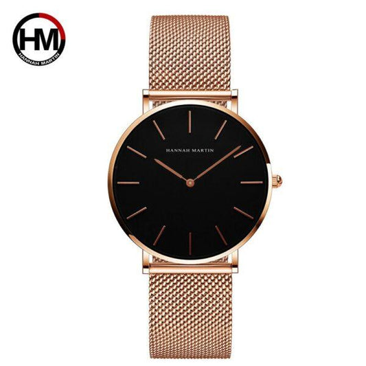 HANNAH MARTIN Mesh Stainless Steel Women Watch Model ( HM-CH36 RoseGold)