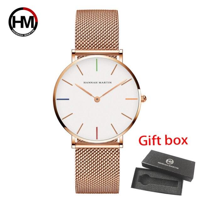 HANNAH MARTIN Mesh Stainless Steel Women Watch Model ( HM-CH36 RoseGold)
