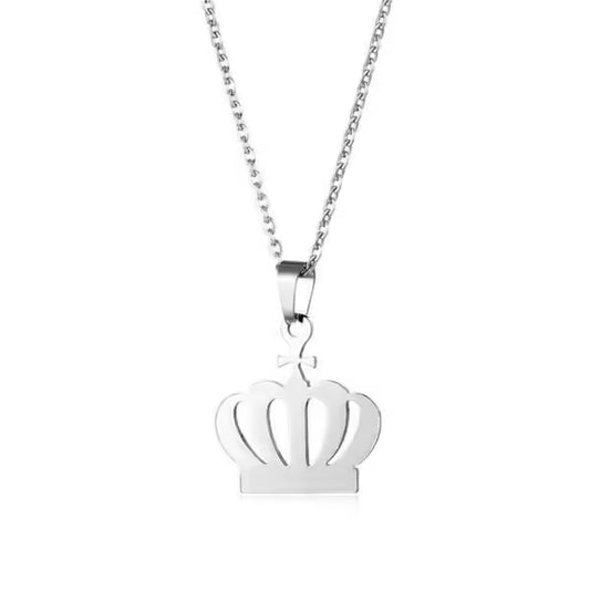 Queen Crown Stainless Steel Women Necklace(EGN158)
