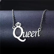 "Queen" Pendant Women Stainless Steel Necklace