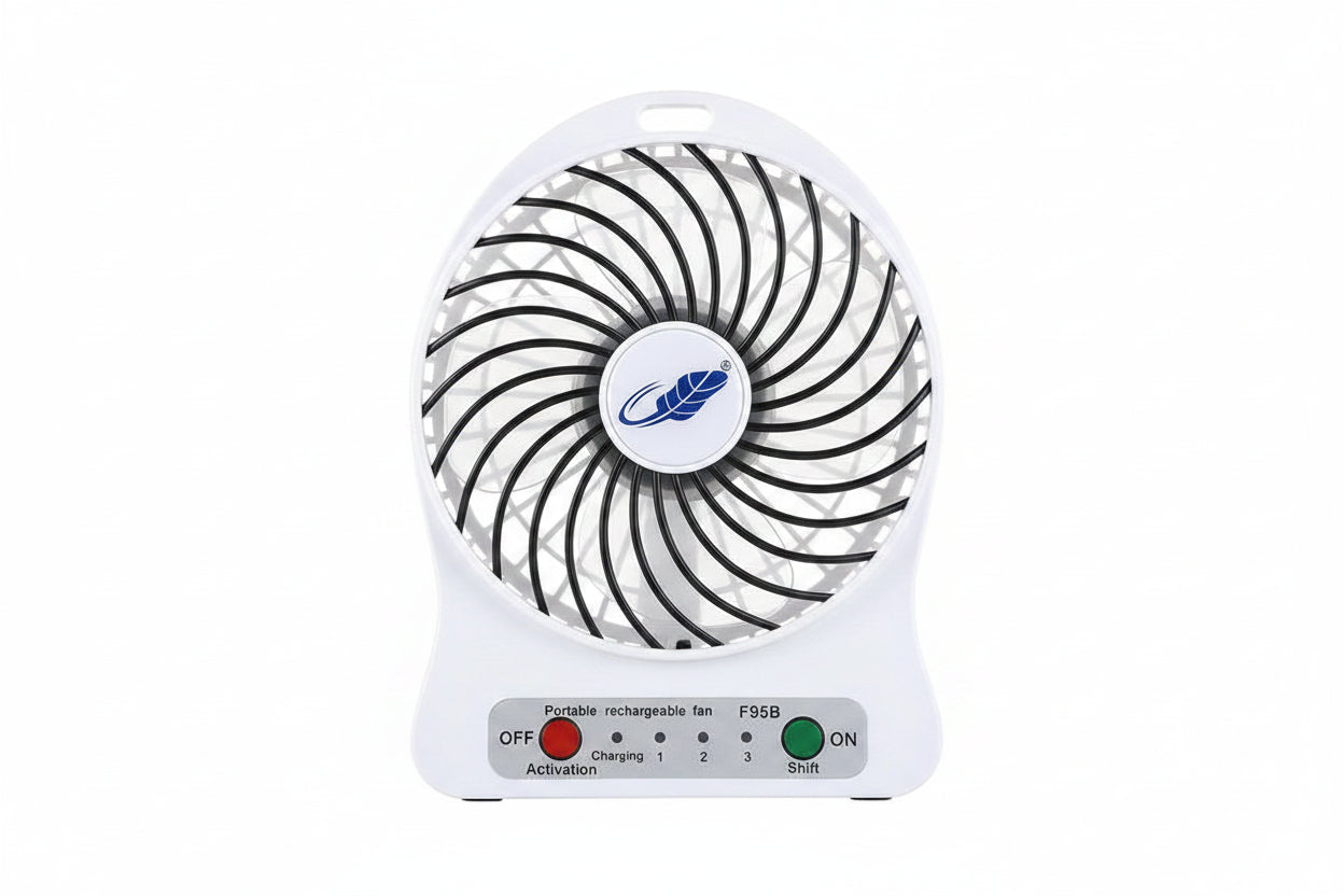 Rechargeable Mini USB Desk Fan – Portable Cooling Fan with Lanyard for Home, Office & Travel