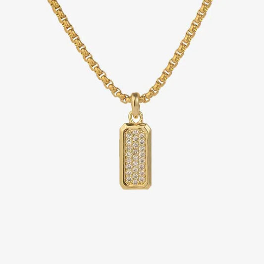 rectangle men pendant necklace with zircon egn117 gallery img 1 jpg